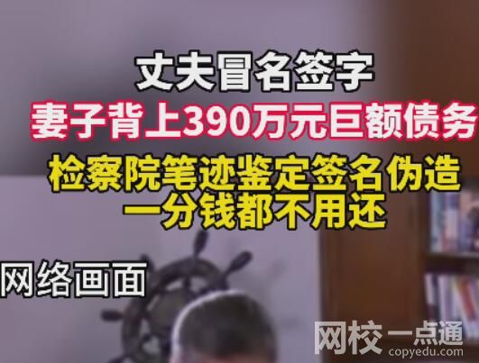 女子被丈夫冒名簽字背上巨額債務 到底是什么情況？