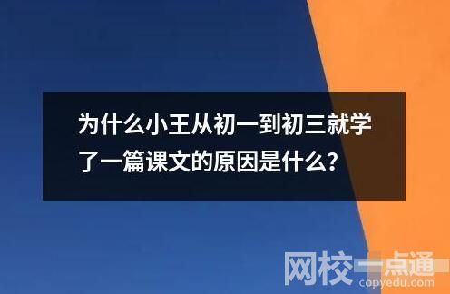 為什么小王從初一到初三就學了一篇課文的原因是什么？