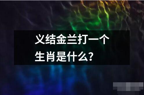 義結(jié)金蘭打一個(gè)生肖是什么？