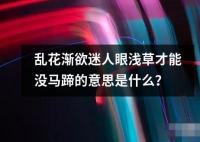 亂花漸欲迷人眼淺草才能沒馬蹄的意思是什么？