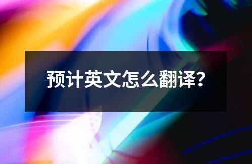 預計英文怎么翻譯？