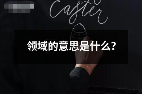 領域的意思是什么？