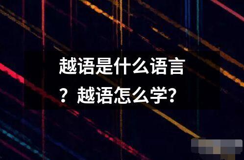 越語是什么語言？越語怎么學？