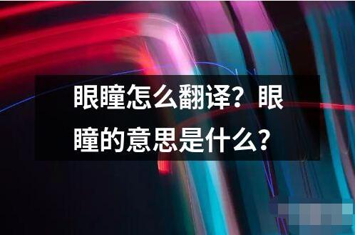 眼瞳怎么翻譯？眼瞳的意思是什么？