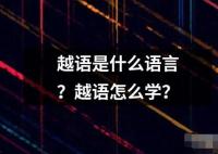 越語是什么語言？越語怎么學？