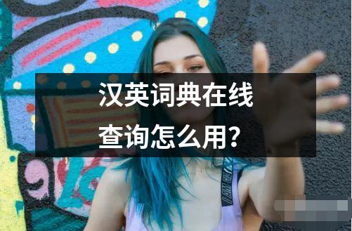 漢英詞典在線查詢怎么用？