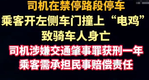 乘客“開門殺”致人死亡 司機(jī)獲刑 實(shí)在太悲劇了